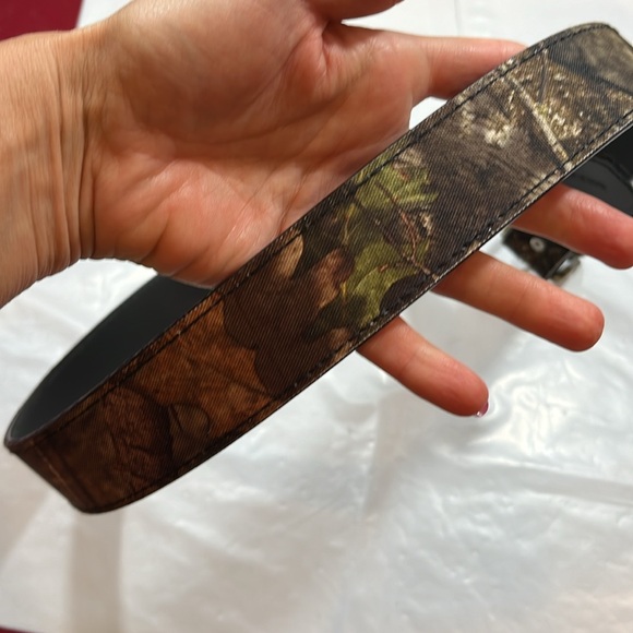 Camo leather tan brown Belt Size 38-42” removable buckle Mexico made country 40 - Picture 6 of 16